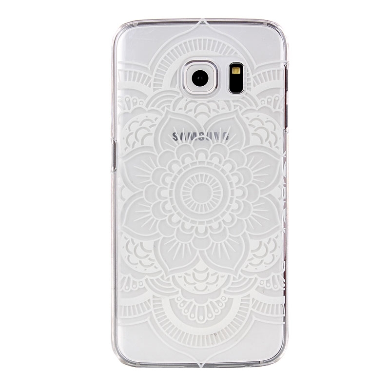 Skal för Samsung S6 Edge - Transparent vit blomma