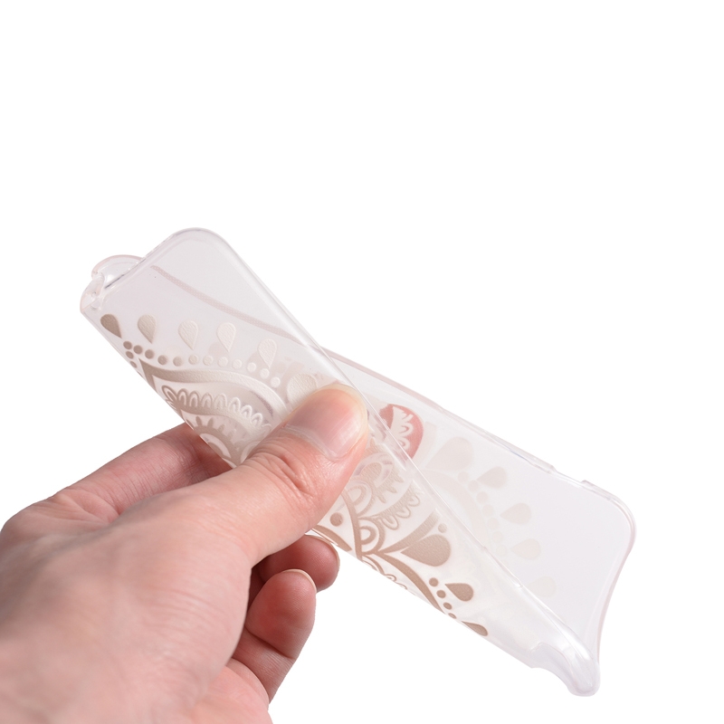 Mjukskal för Samsung S6 - Transparent vit blomma