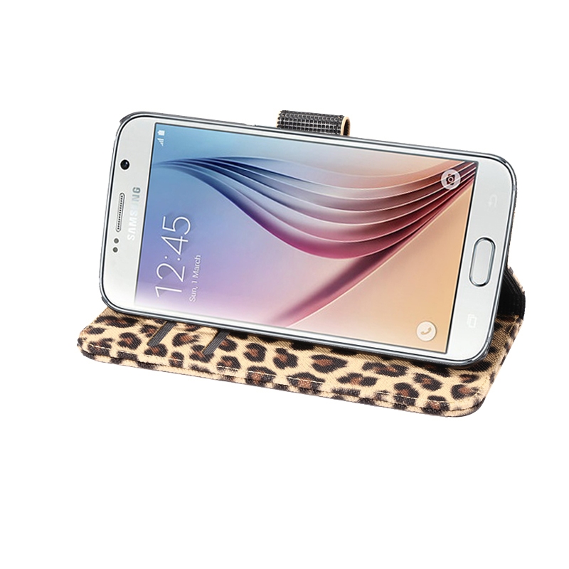 Plånboksfodral för Samsung S6 - Leopardmönster