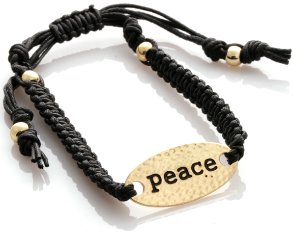 Armband - Guldbricka rund svart