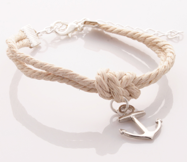 Armband - Rep med knut silverankare