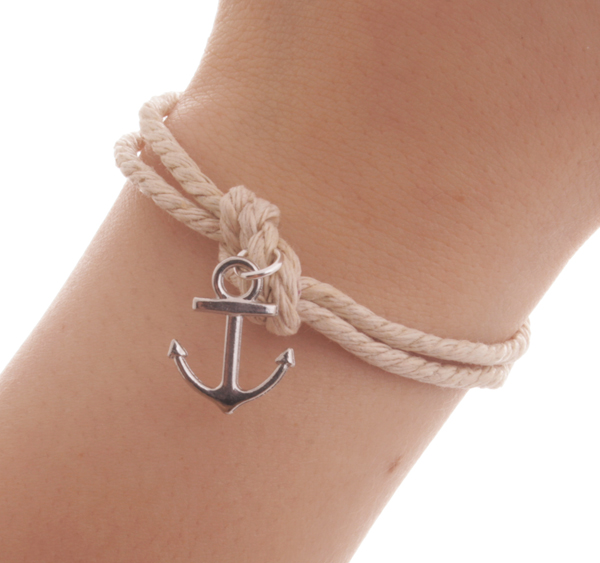 Armband - Rep med knut silverankare