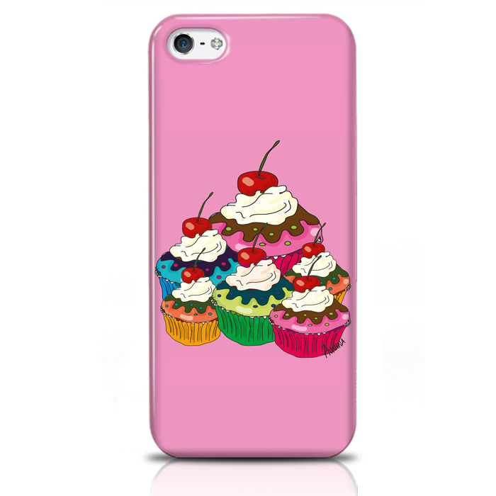 Skal för iPhone 5/5S/SE - Multifärgade cupcakes