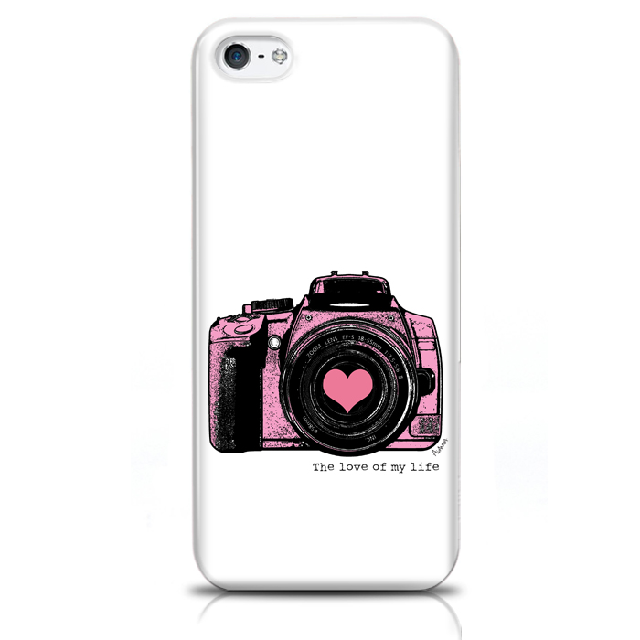 Skal för iPhone 5/5S/SE - Kamera love rosa