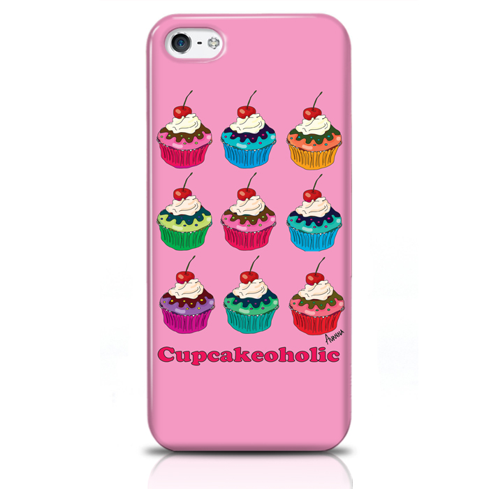 Skal för iPhone 5/5S/SE - Cupcakeoholic rosa