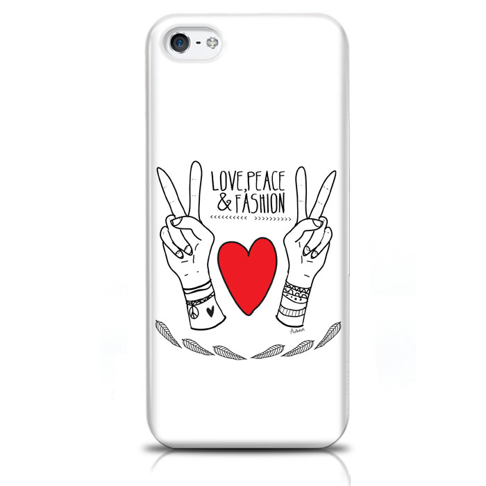 Skal för iPhone 5/5S/SE - Love Peace & Fashion