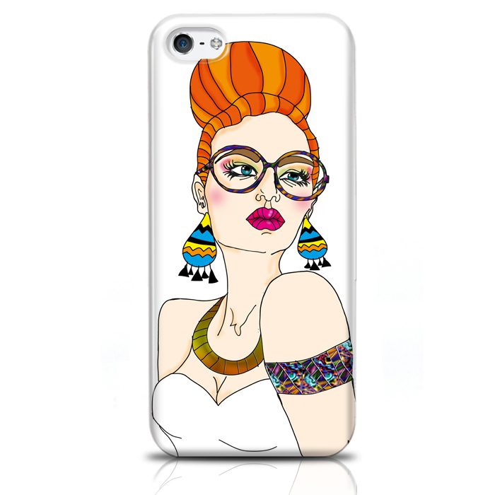 Skal för iPhone 5/5S/SE - Tjej glasögon