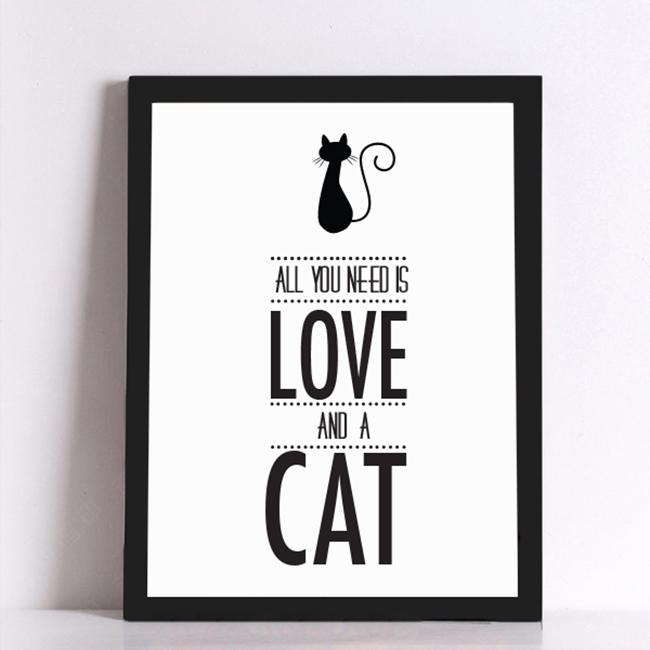 Poster Canvas - All you need is love and a cat