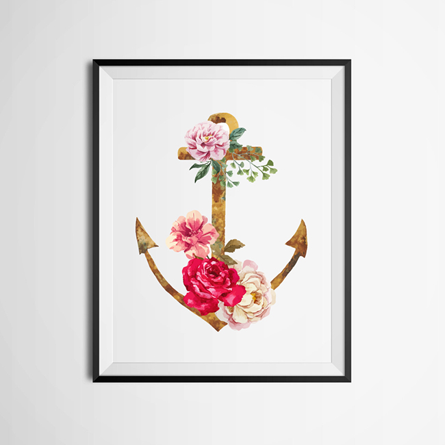 Poster Canvas A3 - Ankare rosa blommor