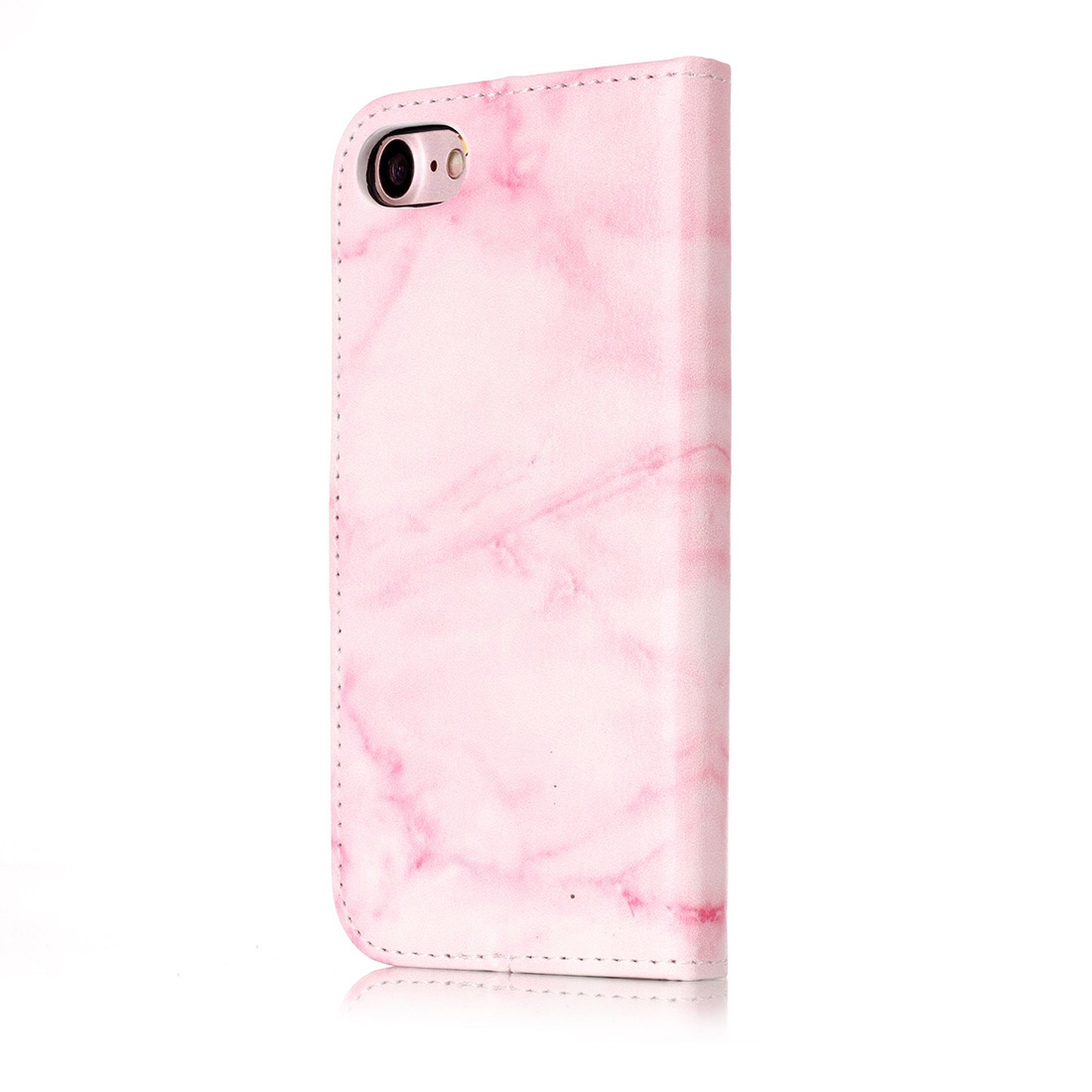 Plånboksfodral för iPhone 7 & 8 - Konstläder marmor rosa