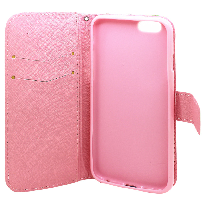 Plånboksfodral för iPhone 6/6S - Tre ugglor grön