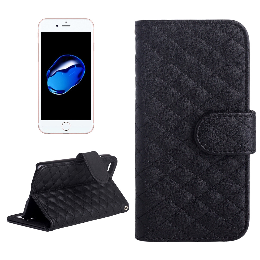 Plånboksfodral för iPhone 7 - Konstläder quiltad