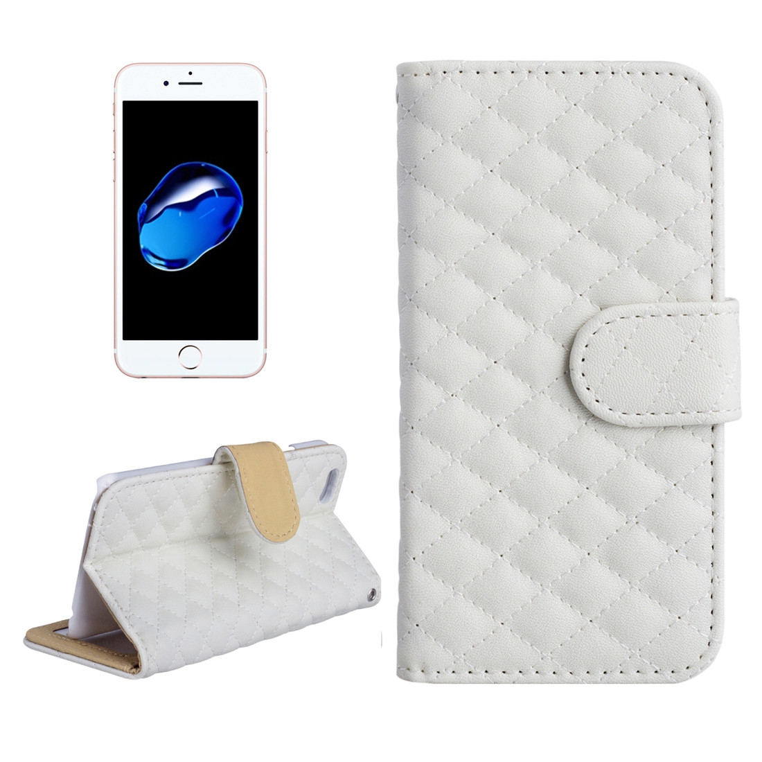 Plånboksfodral för iPhone 7 - Konstläder quiltad