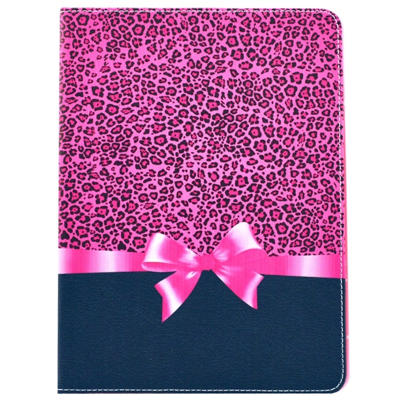Fodral för iPad Air 2 - Leopardmönster & rosett rosa