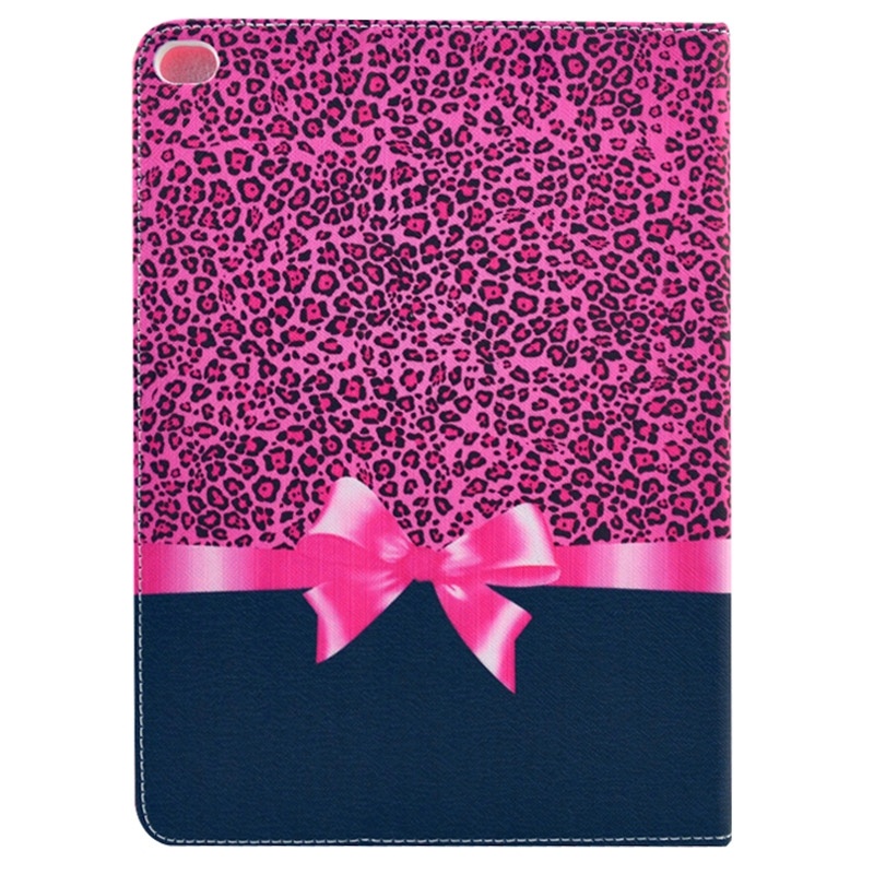 Fodral för iPad Air 2 - Leopardmönster & rosett rosa