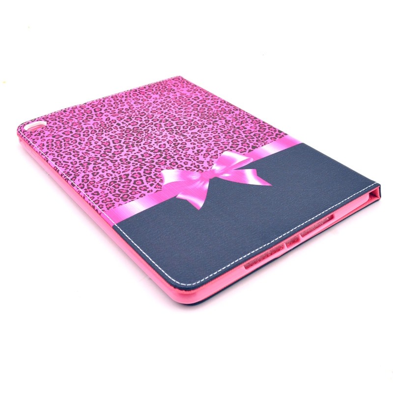 Fodral för iPad Air 2 - Leopardmönster & rosett rosa