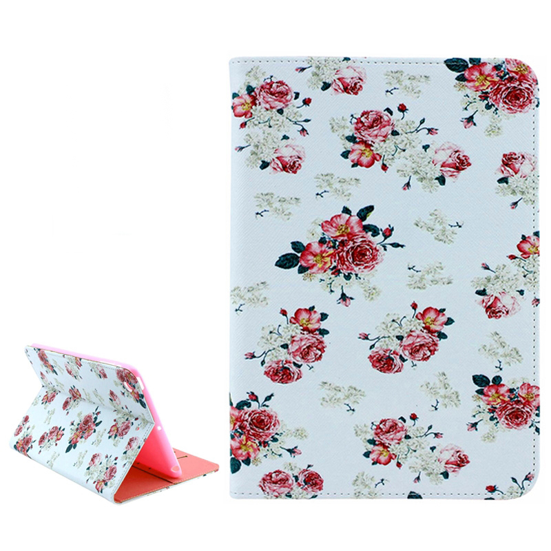 Fodral för iPad mini 1/2/3 - Vit med blommor & blad