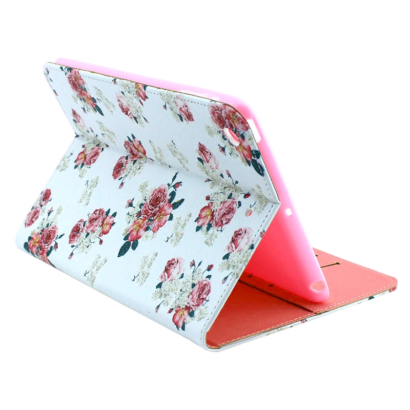 Fodral för iPad mini 1/2/3 - Vit med blommor & blad