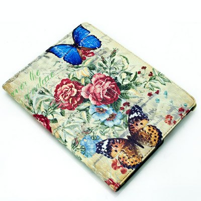 Fodral för iPad 2/3/4 - Blommor & fjärilar