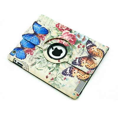 Fodral för iPad 2/3/4 - Blommor & fjärilar