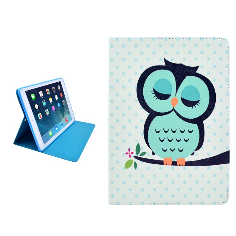 Fodral för iPad 2/3/4 - Uggla prickig turkos