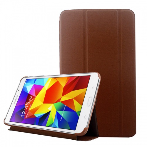 Skal med lock Galaxy Tab 4 (8.0) - Konstläder brun