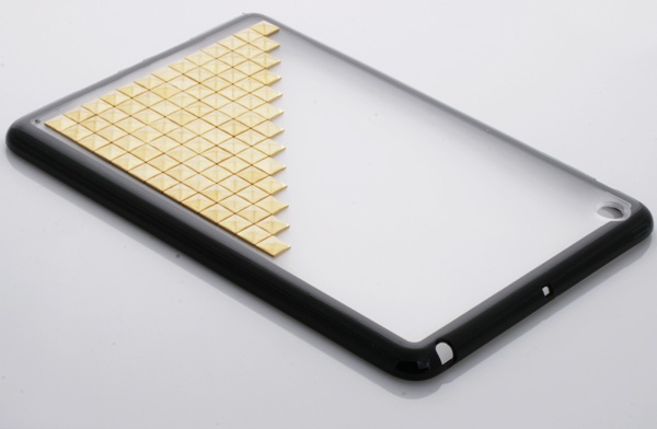 Skal för iPad mini 1/2/3 - Guldnitar ram svart