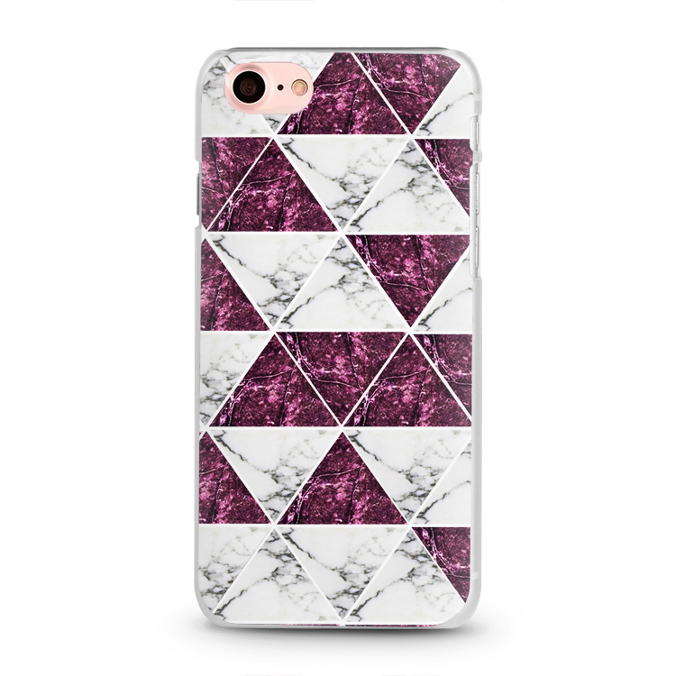 LYX Skal för iPhone 7 - Trianglar med marmor Rosa & Vit
