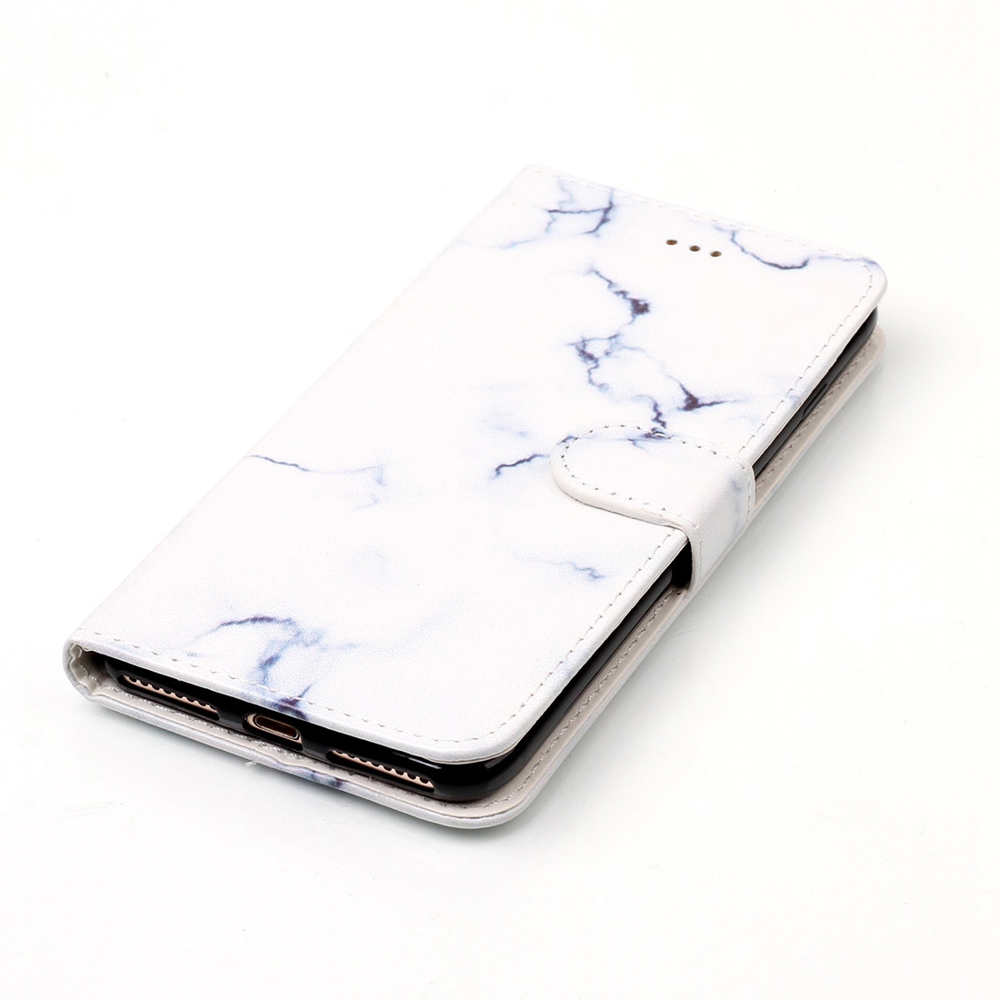 Plånboksfodral för iPhone 7 & 8 - Konstläder marmor vit