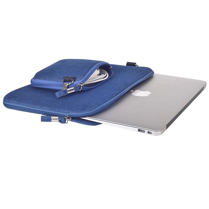 Laptopväska 13.3-tum + liten väska - Jeans blå
