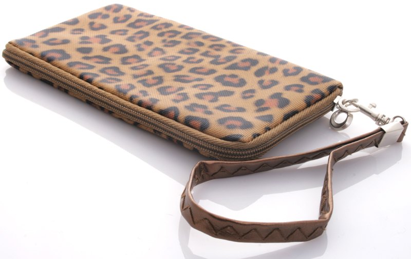 Mobilväska - Leopardmönster brun