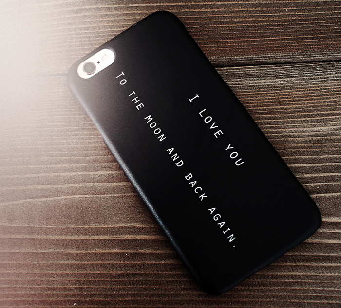 LYX Skal för iPhone 6/6S - I love you to the moon and back again svart
