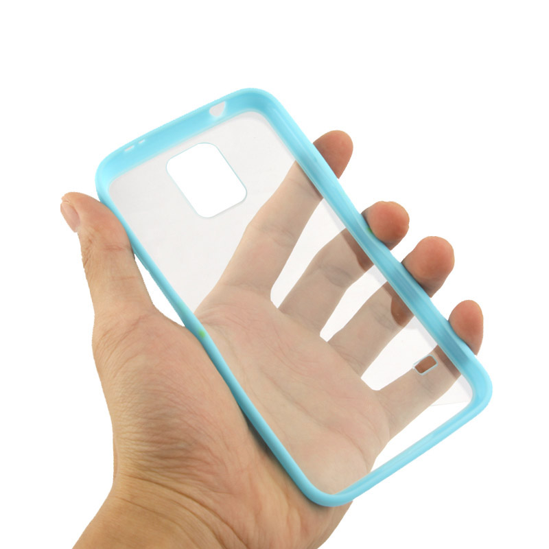 Skal Samsung S5 - Transparent blå ram