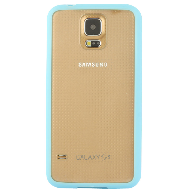 Skal Samsung S5 - Transparent blå ram