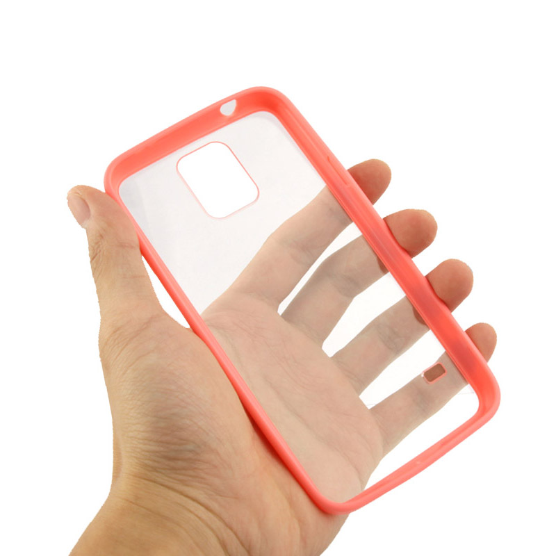 Skal Samsung S5 - Transparent korallfärgad ram