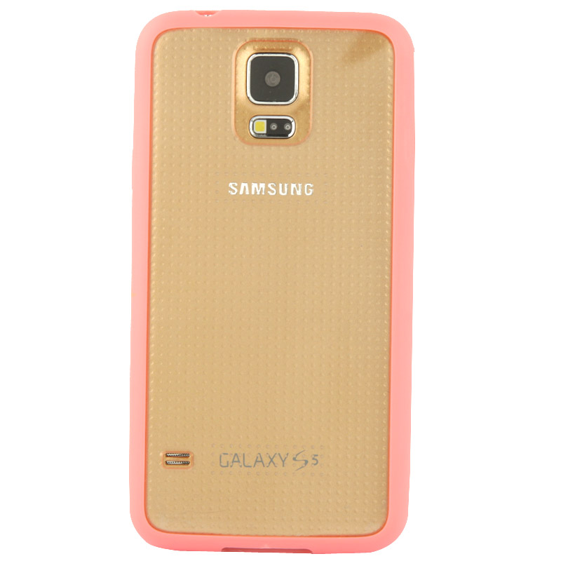 Skal Samsung S5 - Transparent korallfärgad ram