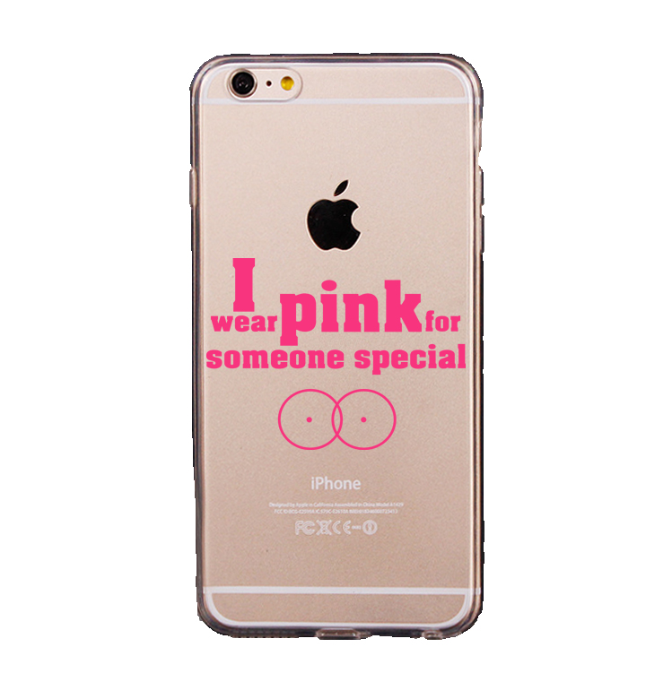 PINK Mjukskal transparent för iPhone 6/6S - I wear pink for someone special rosa
