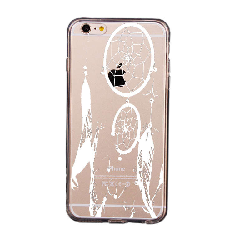 Mjukskal transparent för iPhone 6/6S - Drömfångare med fjädrar