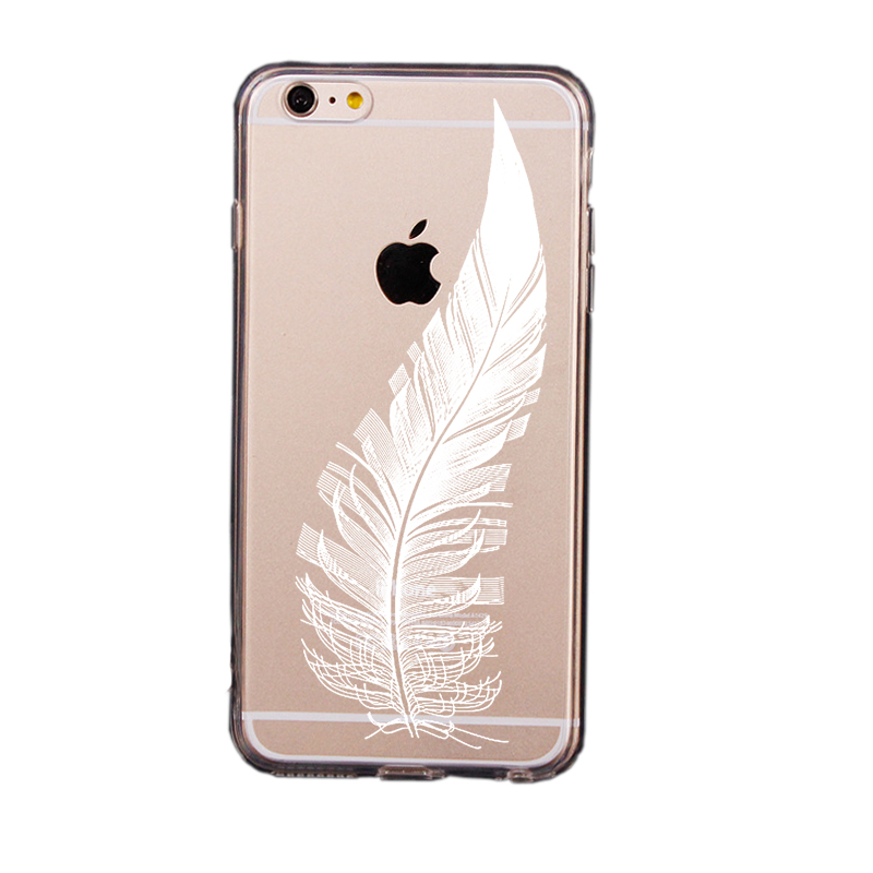 Mjukskal transparent för iPhone 6/6S - Fjäder