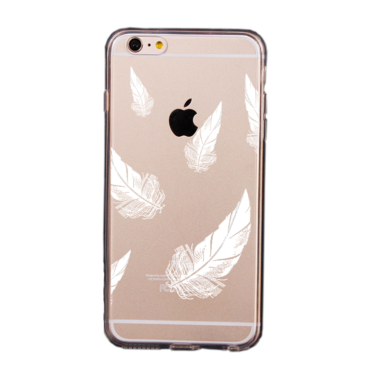 Mjukskal transparent för iPhone 6/6S - Fjädrar