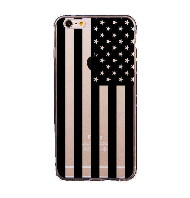 Mjukskal transparent för iPhone 6/6S - USA:s flagga svart
