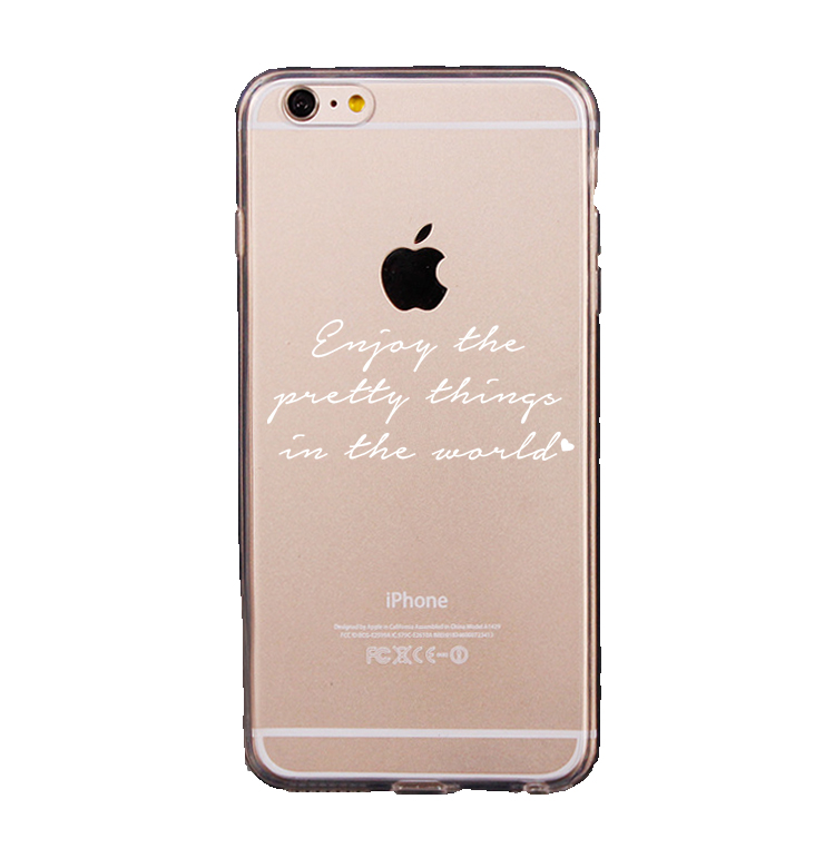 Mjukskal transparent för iPhone 6/6S - Enjoy the pretty things in the world vit