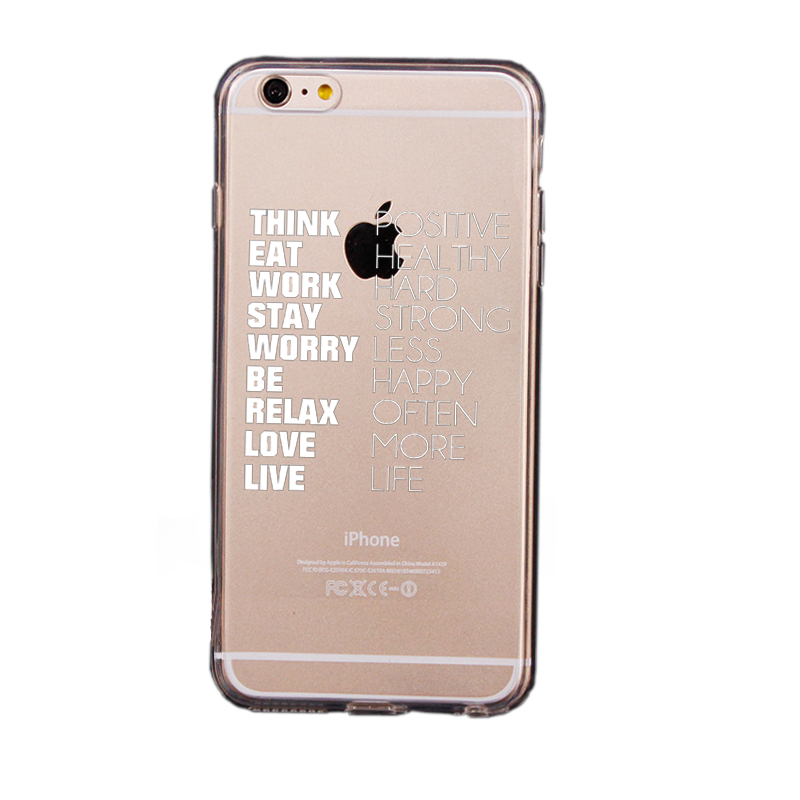 Mjukskal transparent för iPhone 6/6S - Think eat work