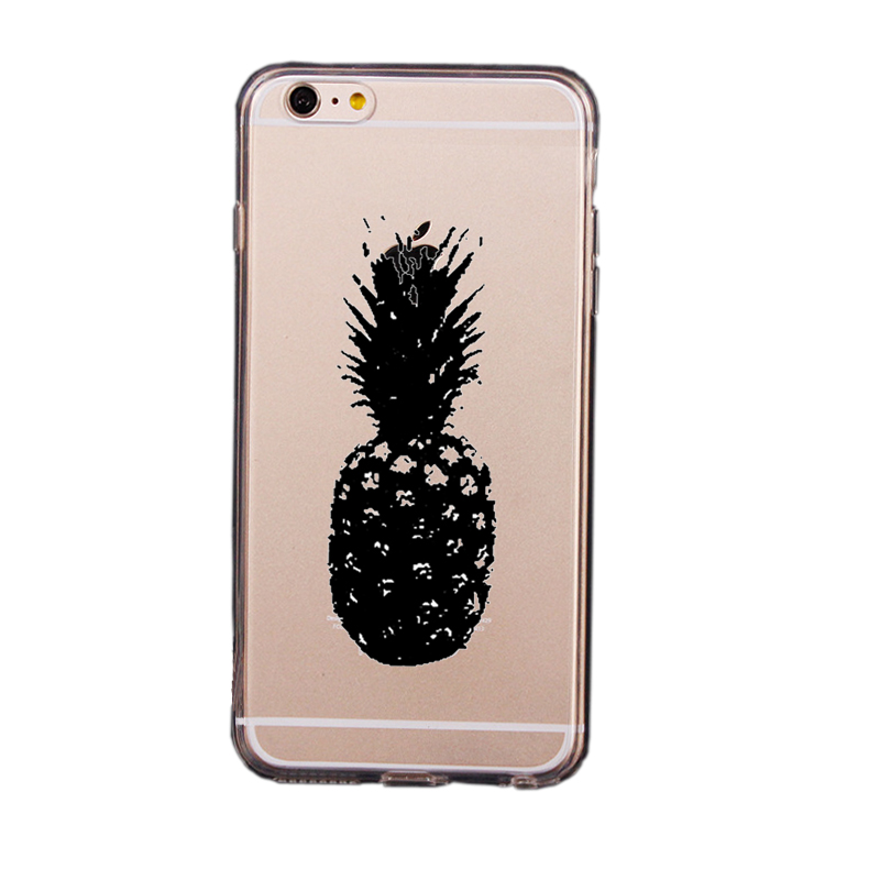 Mjukskal transparent för iPhone 6/6S - Ananas