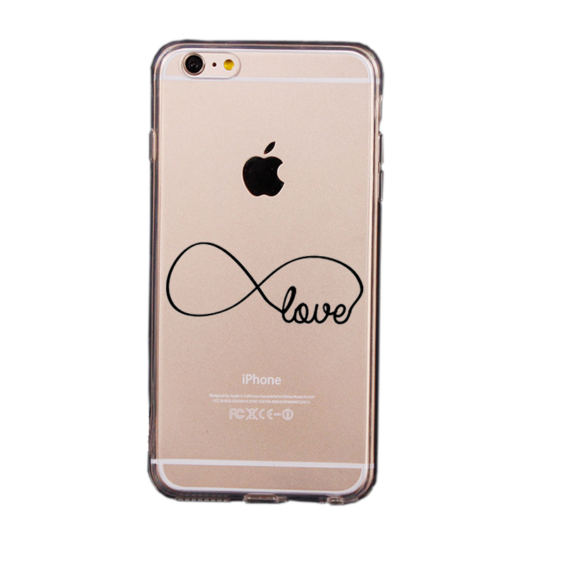Mjukskal transparent för iPhone 6/6S - Infinity love svart