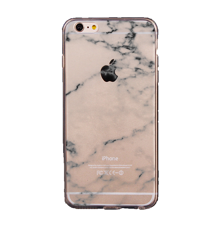 Mjukskal transparent för iPhone 6/6S - Marmormönster