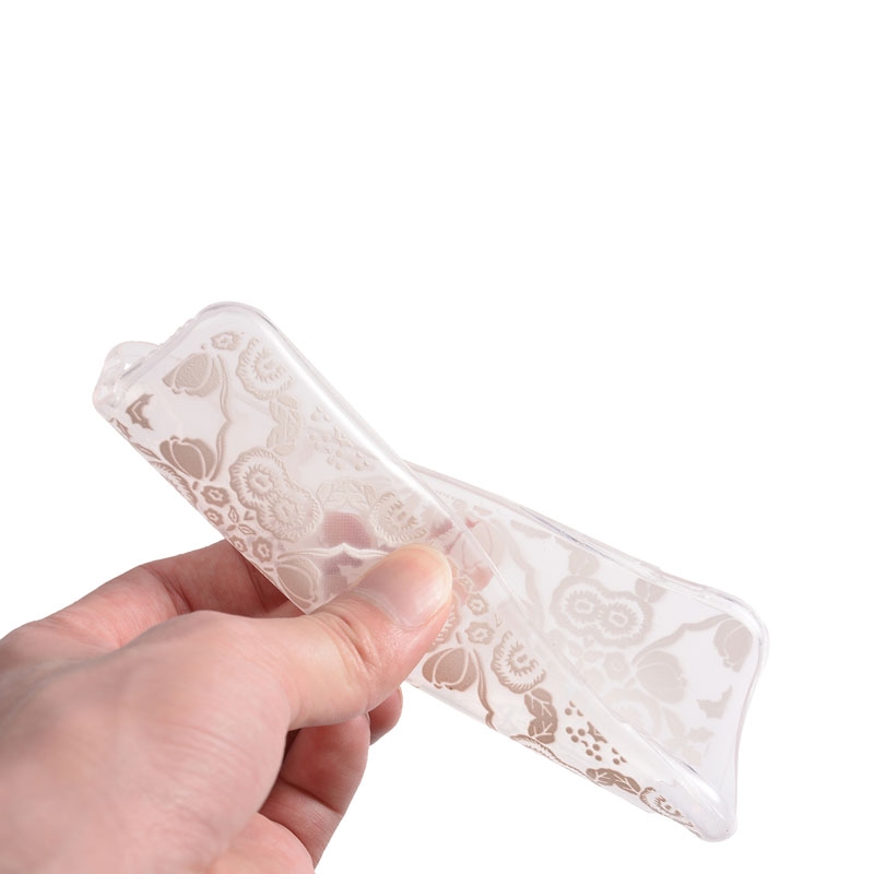 Mjukskal iPhone 6/6S - Transparent vitt mönster