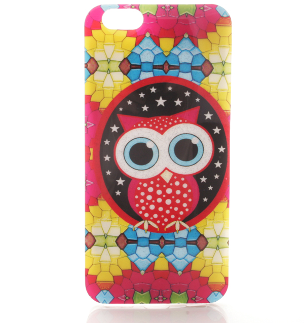 Mjukskal iPhone 6/6S - Glittrig uggla mosaik