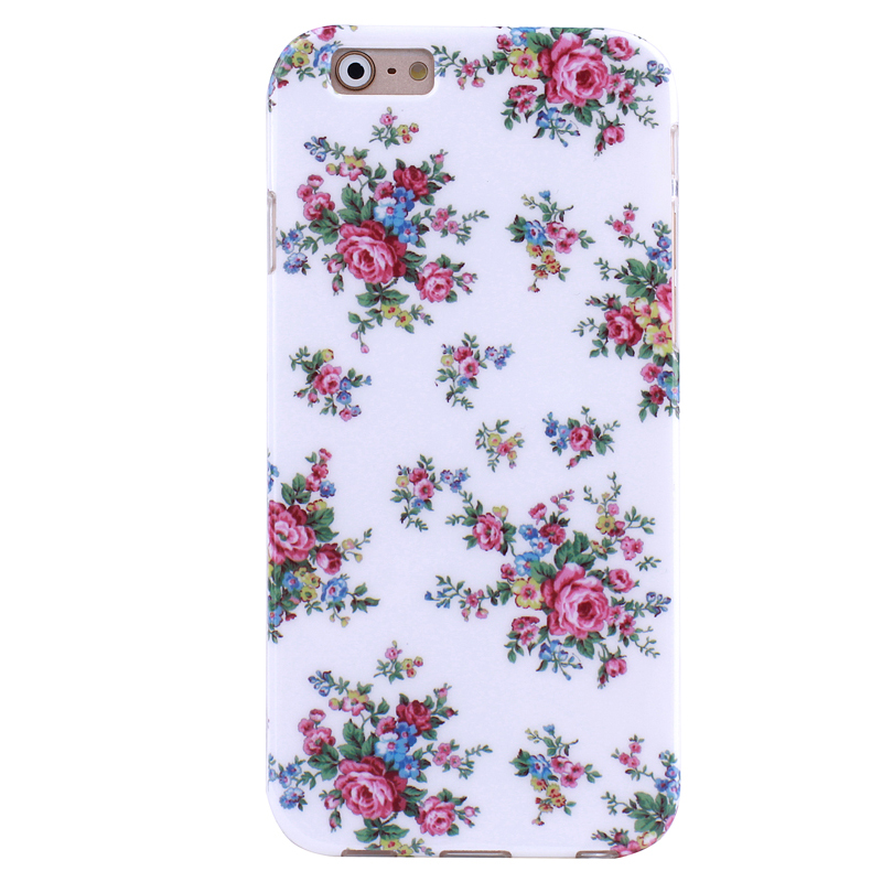 Mjukskal iPhone 6/6S - Blommor vit
