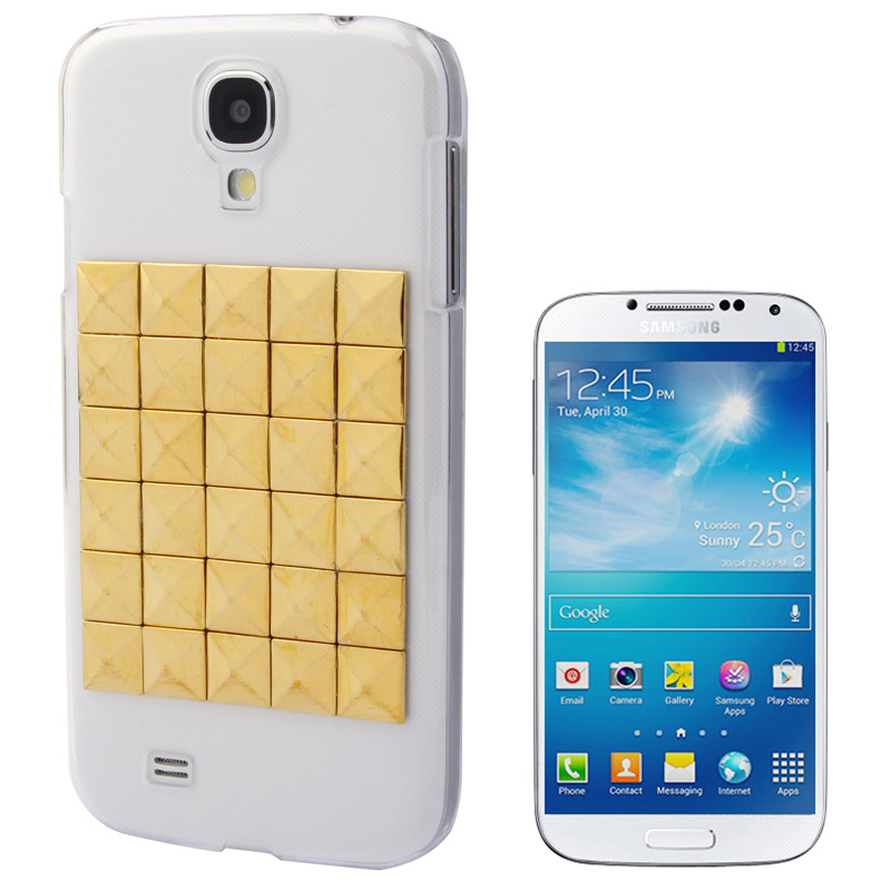 Skal Samsung S4 - Guldnitar kvadrat transparent
